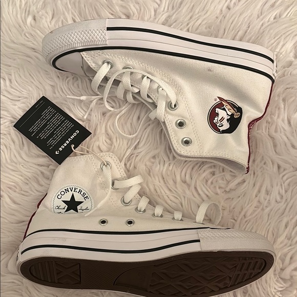 FLORIDA STATE SEMINOLES - Custom Converse White High-Top Sneakers - Picture 1 of 4